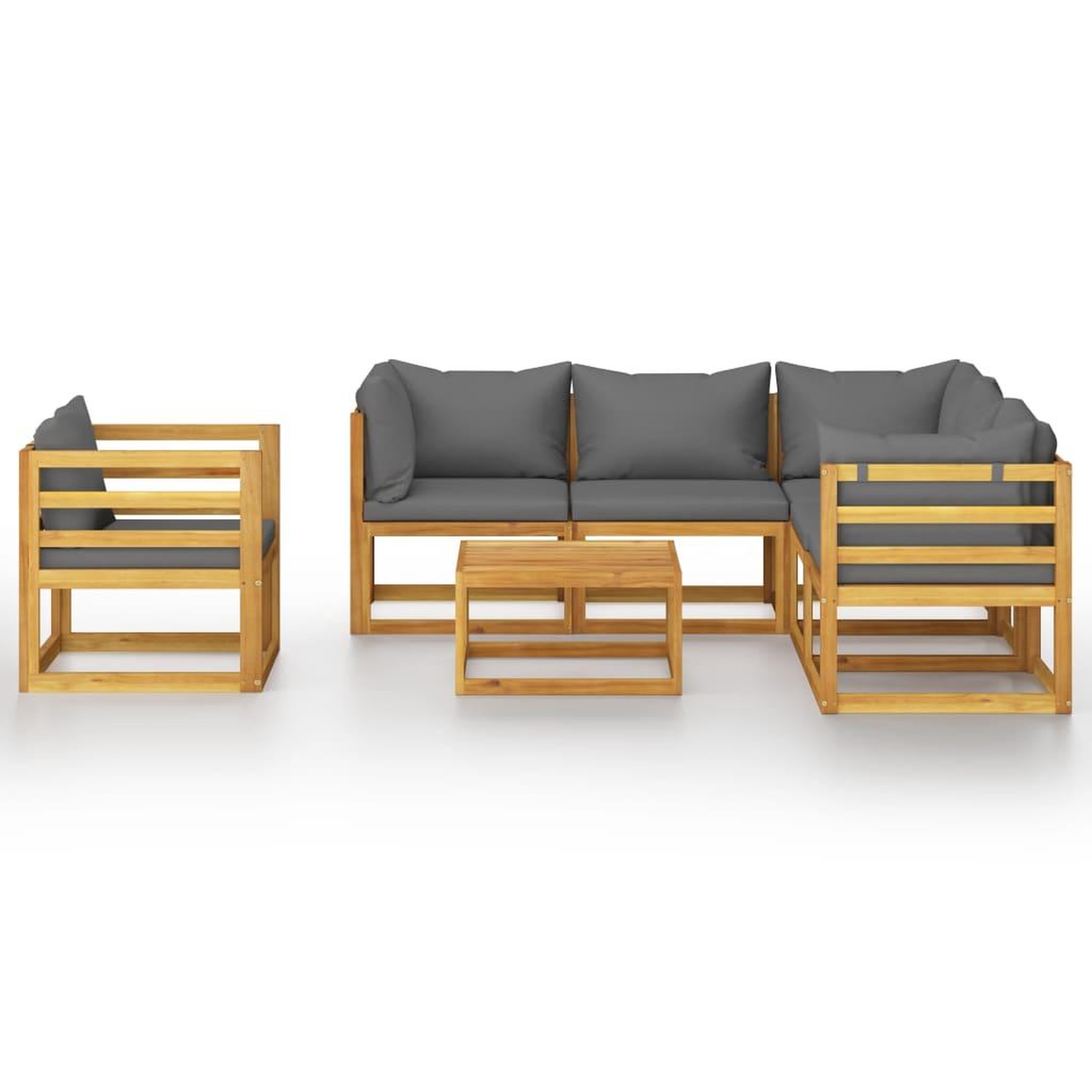 Voir la diapositive 3 : VIDAXL Salon de jardin 7 pcs avec coussin Bois d'acacia solide