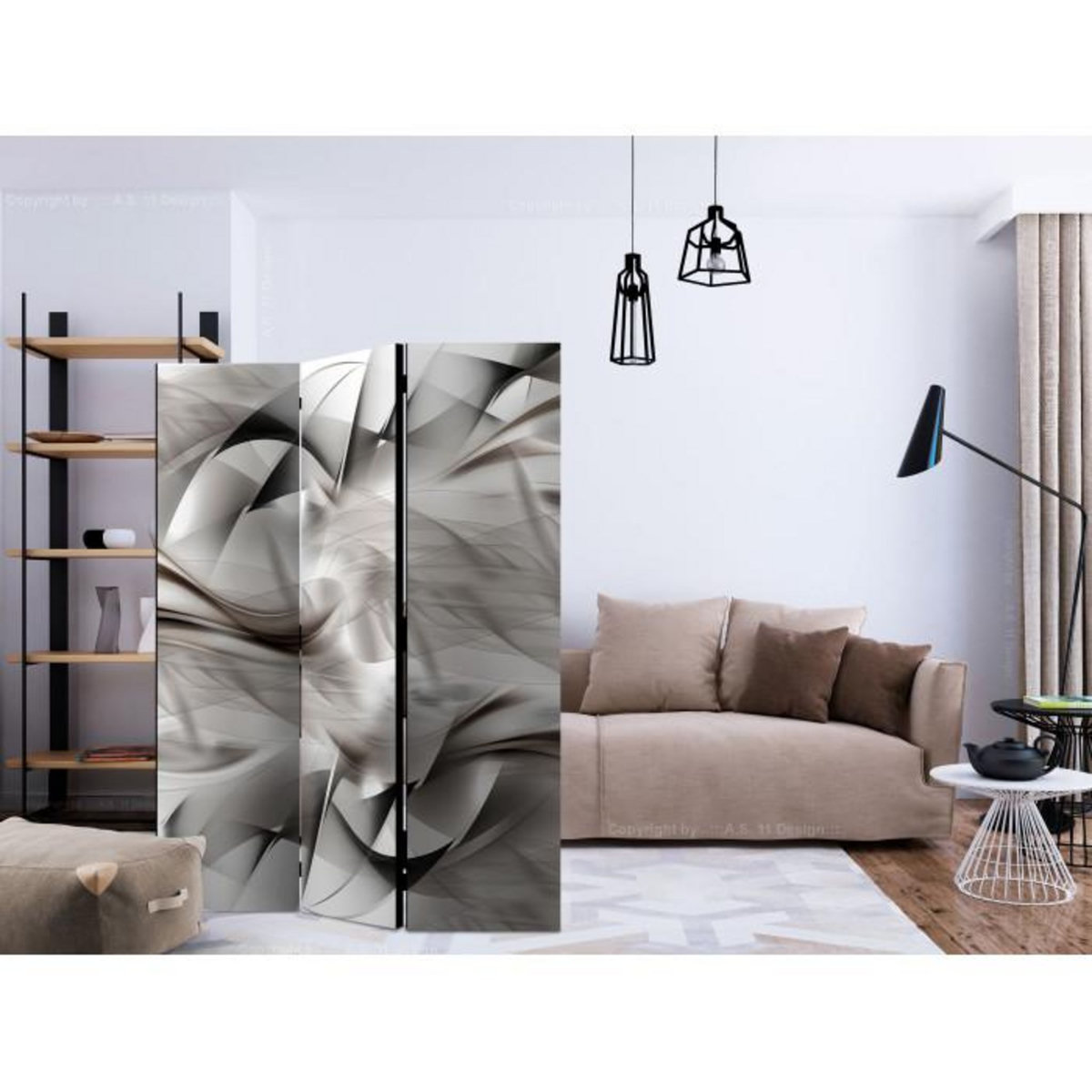 Paris Prix Paravent 3 Volets  Abstract Braid  135x172cm