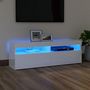 Voir la diapositive 1 : VIDAXL Meuble TV avec lumieres LED blanc brillant 120x35x40 cm