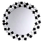 Paris Prix Miroir Mural Design  Mosaic  80cm Argent & Noir