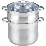 ESSENTIEL B Couscoussier Vapeur Inox diam 26 cm + couvercle verre