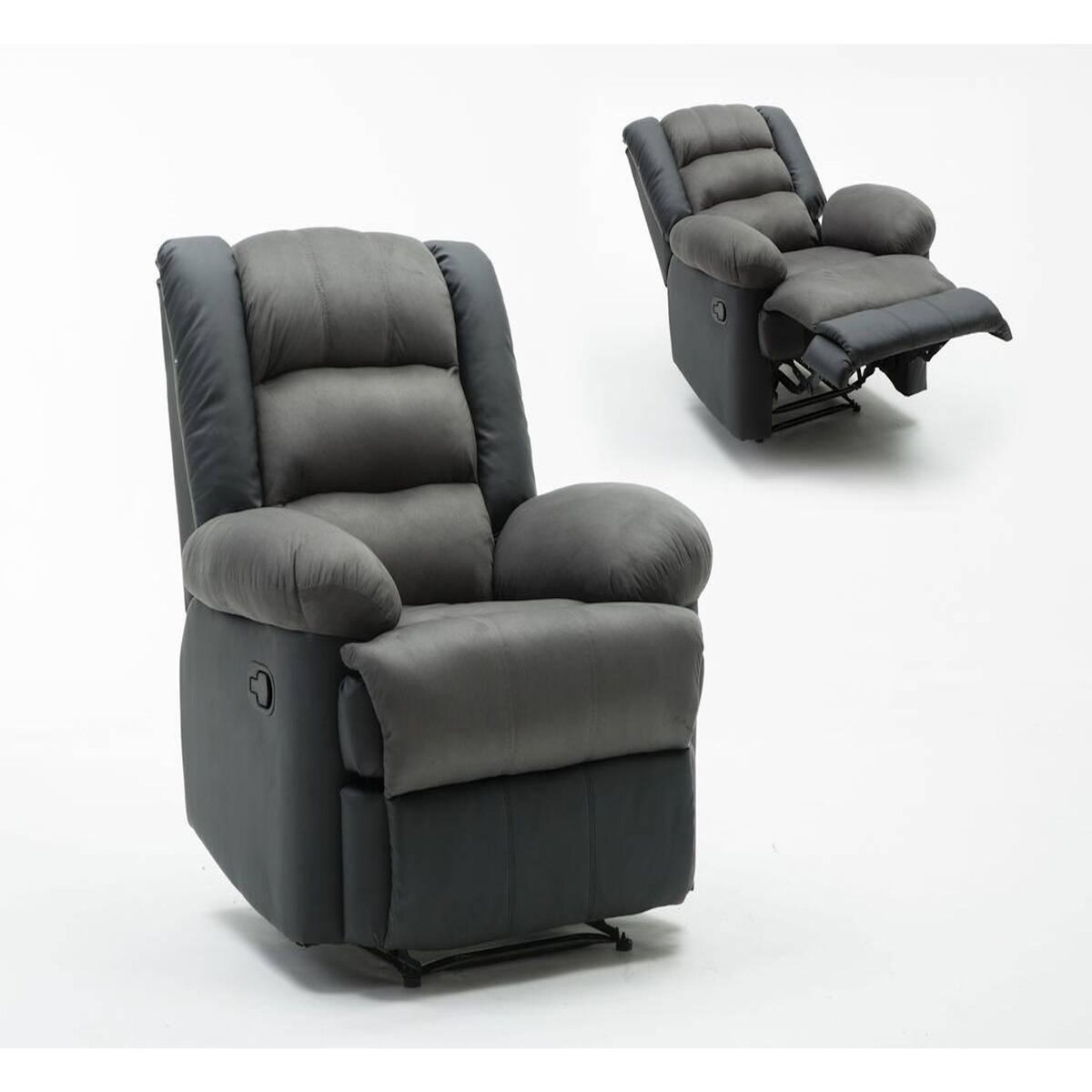 Habitat et Jardin Fauteuil relax  Buckingham  - 85 x 93 x 100 cm - Noir / Gris foncé