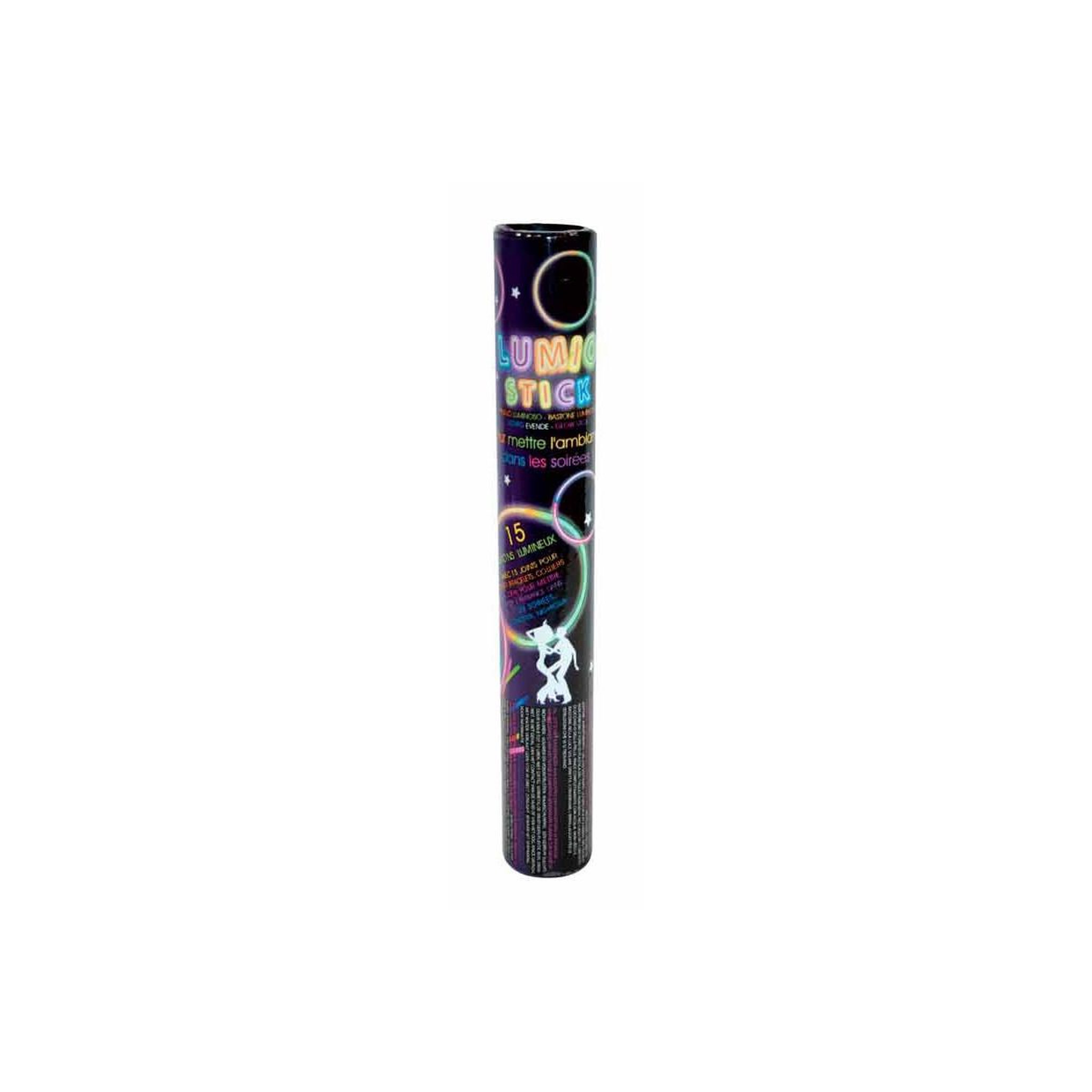 PARTY TIME Lot de 15 bâtons lumineux  lumio stick  20cm noir