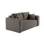 Voir la diapositive 2 : BEST MOBILIER Topaze - canapé droit 2 places - en velours texturé