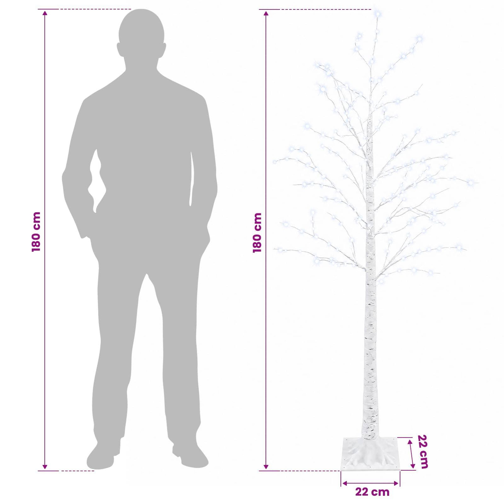 Voir la diapositive 3 : VIDAXL Arbre de Noël en bouleau Blanc 22 x 22 x 180 cm Plastique