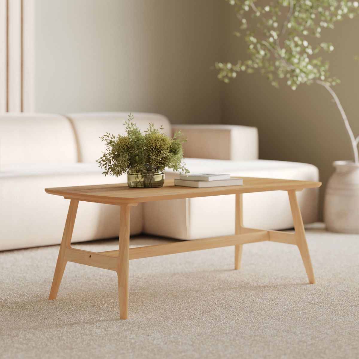 Rendez vous déco Table basse 120 cm en bois clair - Suly