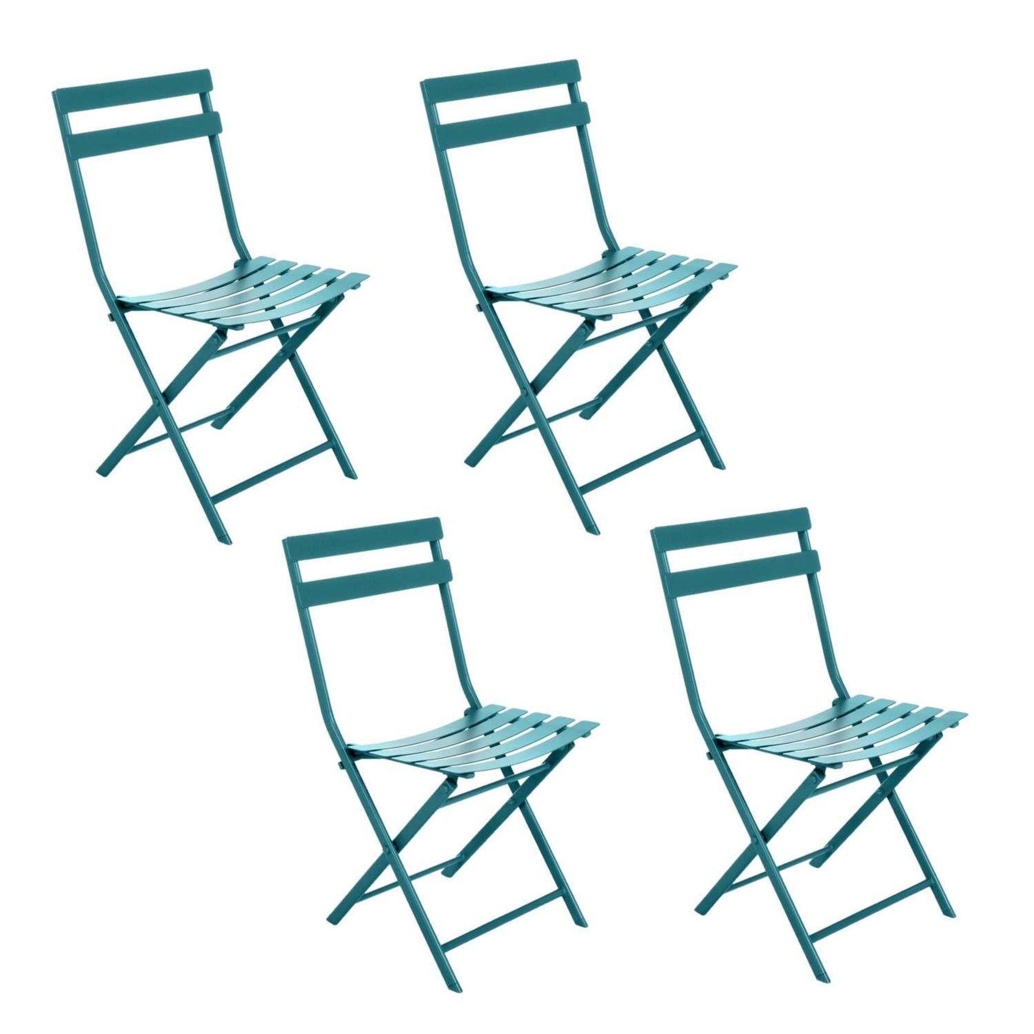 Voir la diapositive 1 : TOILINUX Lot de 4 Chaises pliantes en métal Greensboro