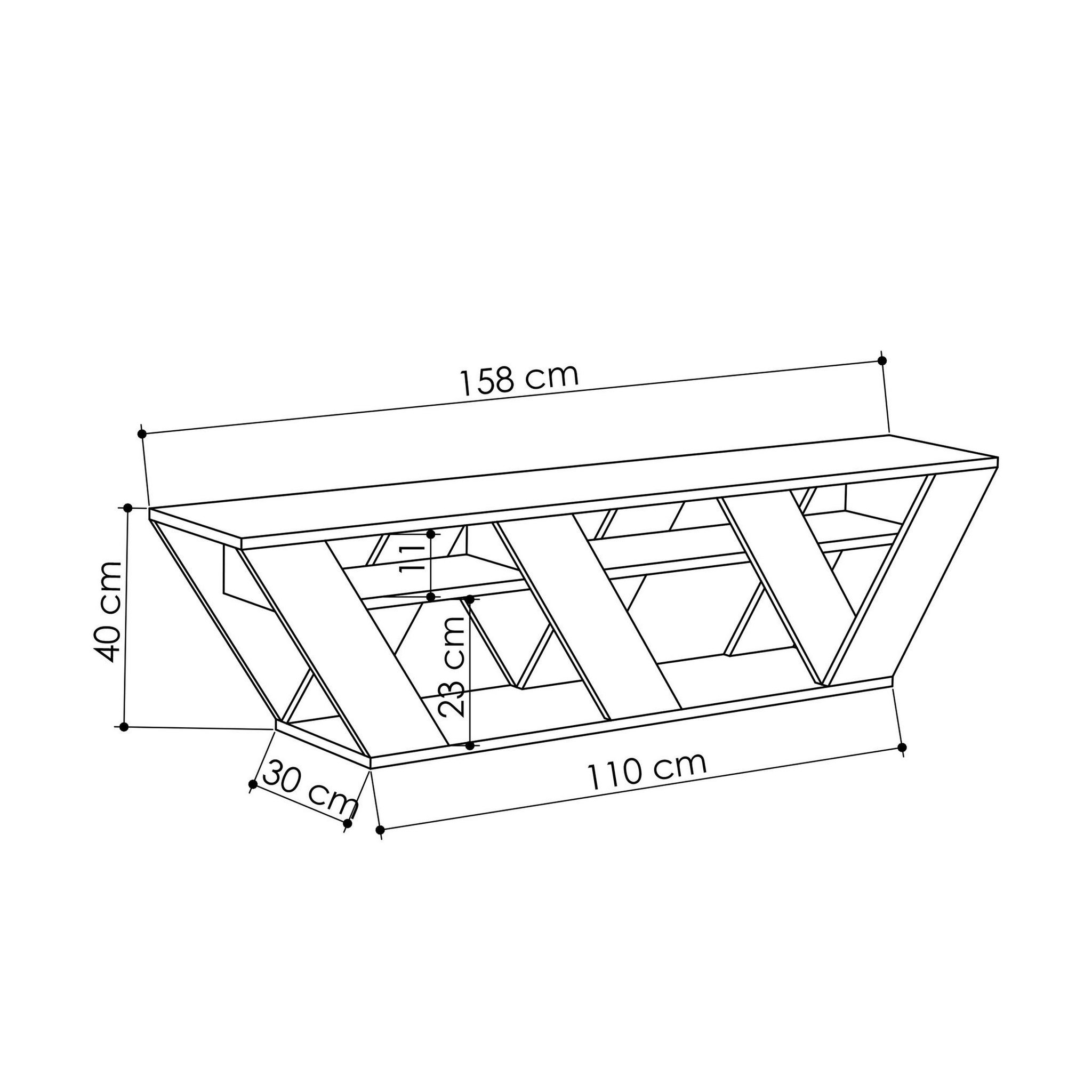 Voir la diapositive 4 : Habitat et Jardin Meuble tv en bois  ralla  - 158 x 30 x 40 cm - anthracite