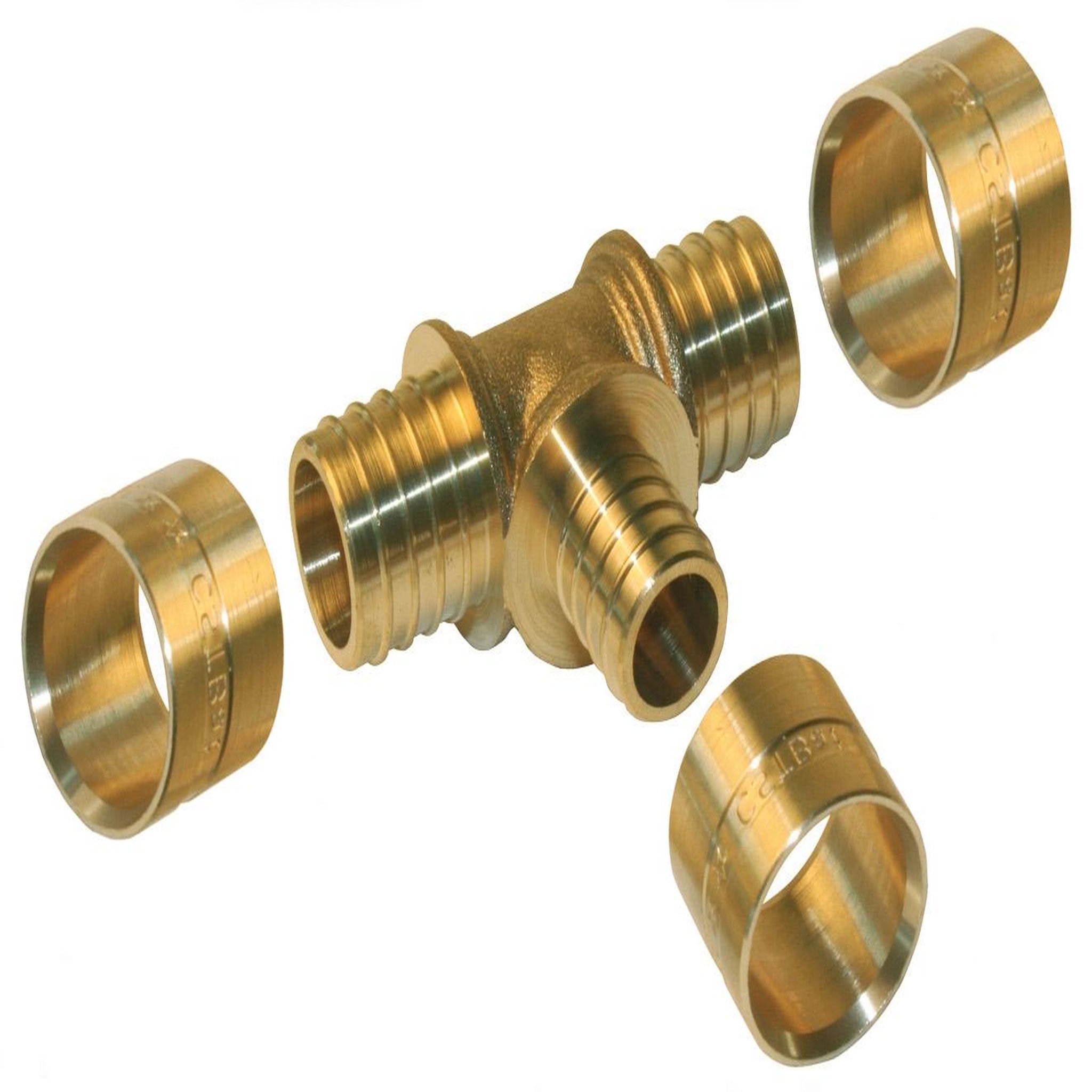 CENTRALE BRICO Raccord Té laiton à glissement laiton D.16 pour tube en per