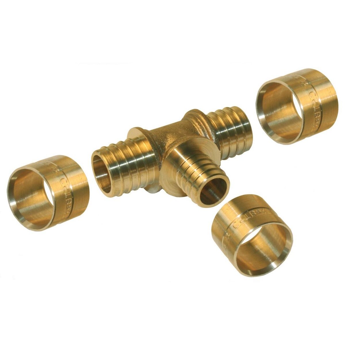 CENTRALE BRICO Raccord Té laiton à glissement laiton D.16 pour tube en per