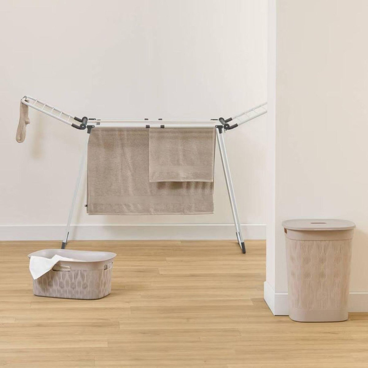 FIVE Séchoir à linge extensible et pliable SINAI - 27 m d'étendage - 260 x 60 x 113 cm