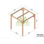 Voir la diapositive 2 : JARDIDECO Pergola en bois lamellé-collé Caen 250 x 250 cm - Maderland