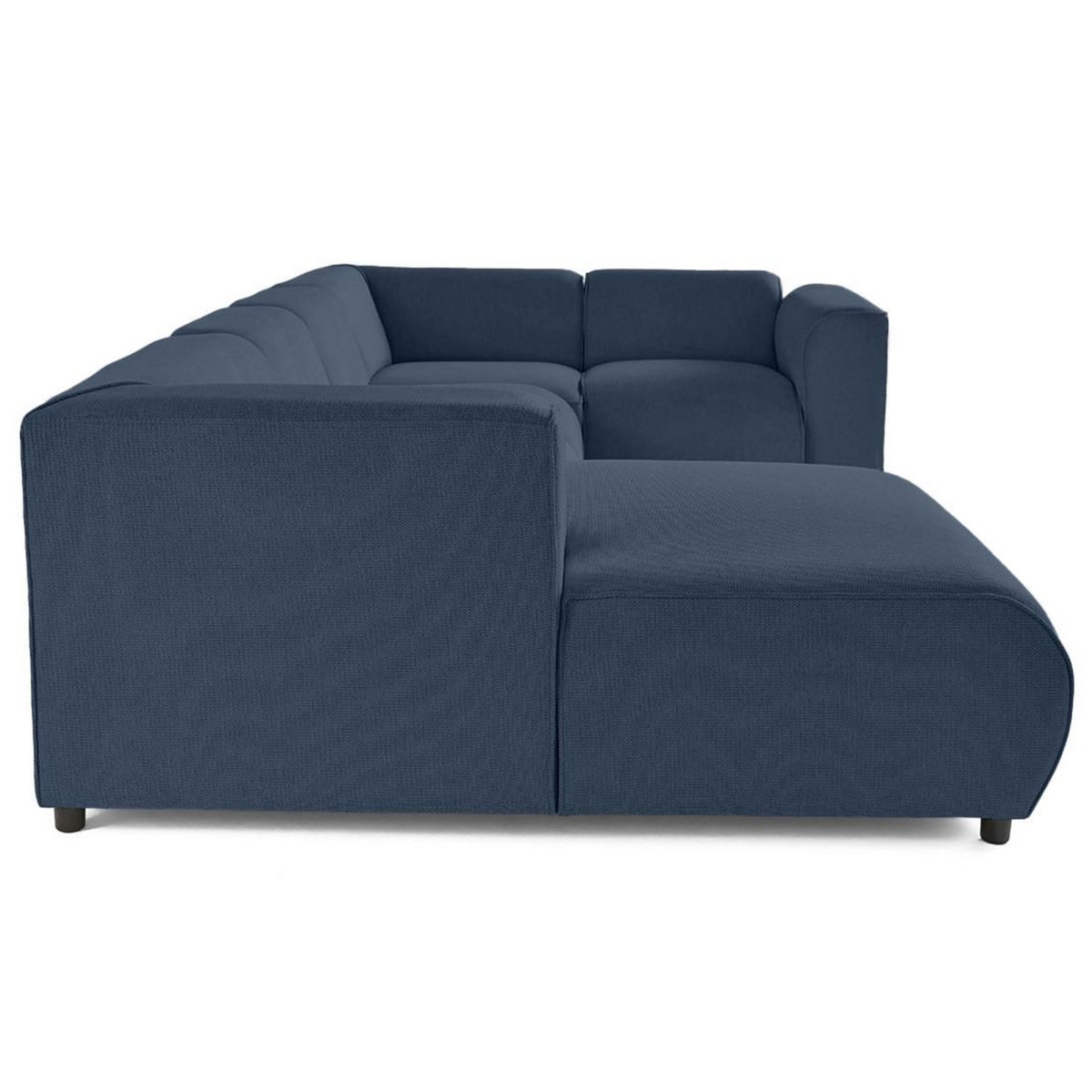 LISA DESIGN Suaro - canapé modulable panoramique d'angle droit 7 places en tissu texturé