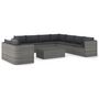 Voir la diapositive 2 : VIDAXL Salon de jardin 10 pcs avec coussins Resine tressee Gris