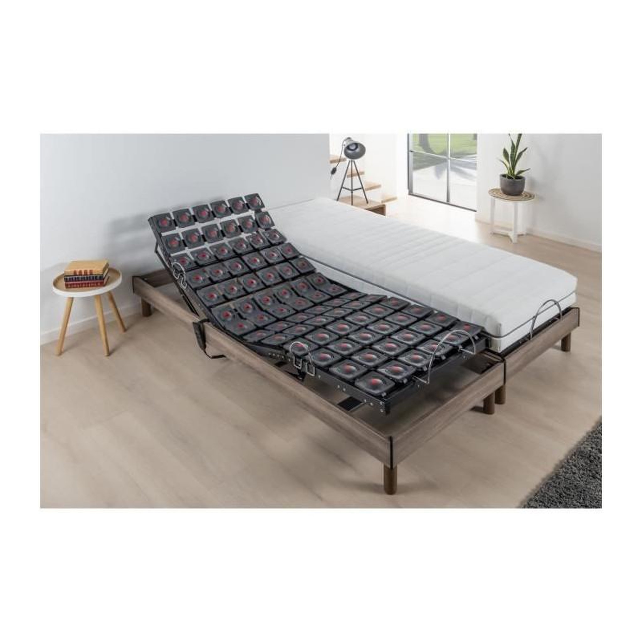 Voir la diapositive 2 : DEKO DREAM DEKO DREAM Ensemble matelas+sommier relaxation électrique ERGO 9 Dreamzone - 2x80x200 cm - Matelas ressorts ensachés