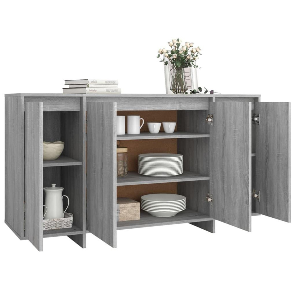 VIDAXL Buffet Sonoma gris 135x41x75 cm Bois d'ingenierie