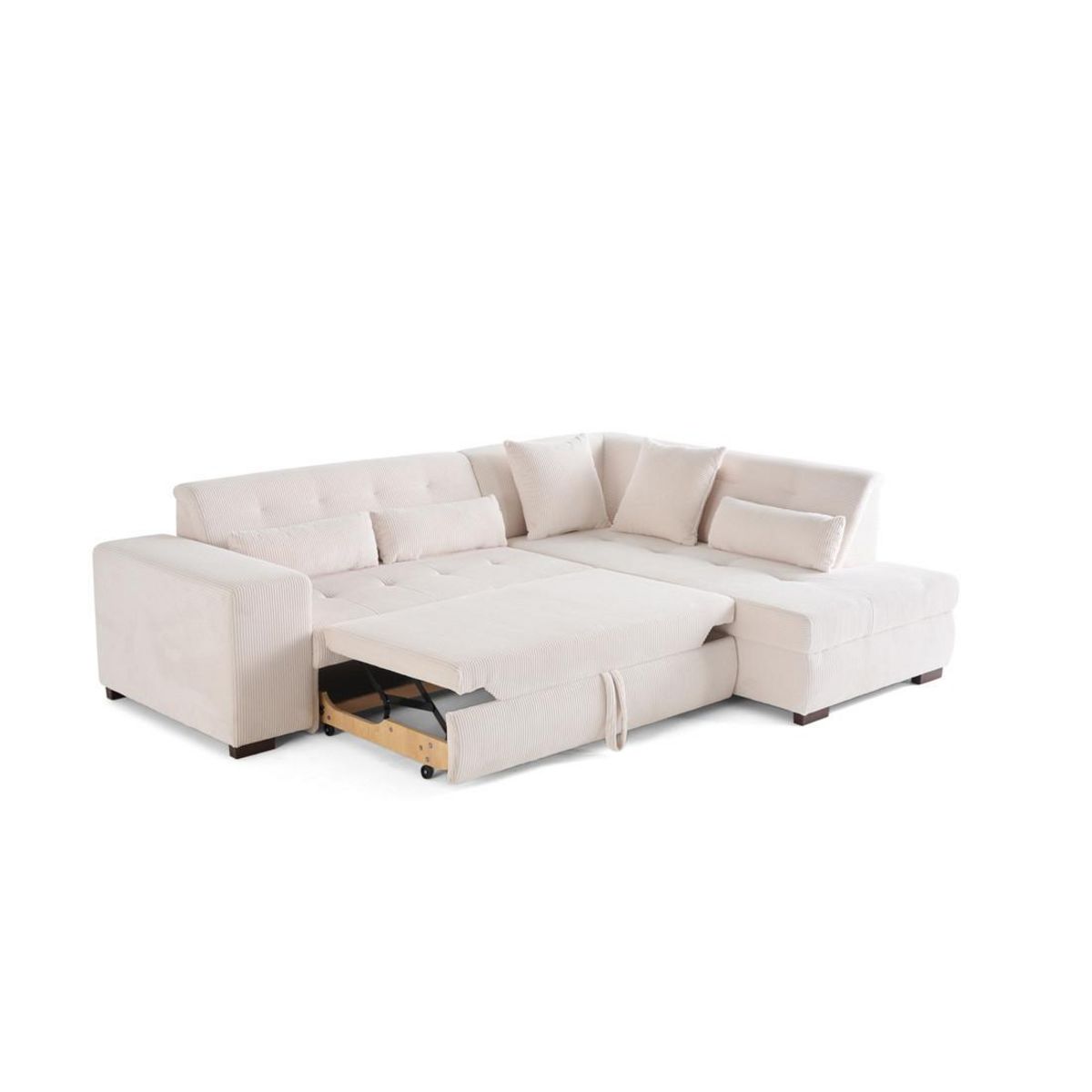 LISA DESIGN Vermont - canapé d'angle droit - 5 places - convertible - en velours côtelé