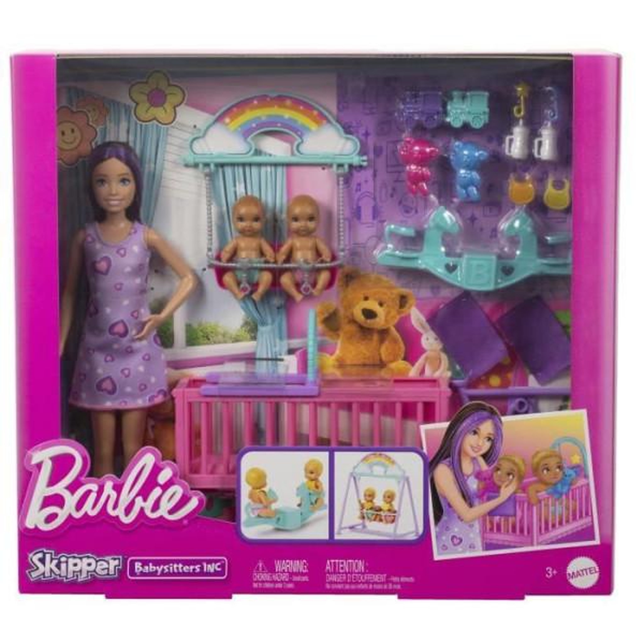 Voir la diapositive 6 : BARBIE Barbie-la chambre des jumeaux-coffret skipper, bébés et accessoires hxm99