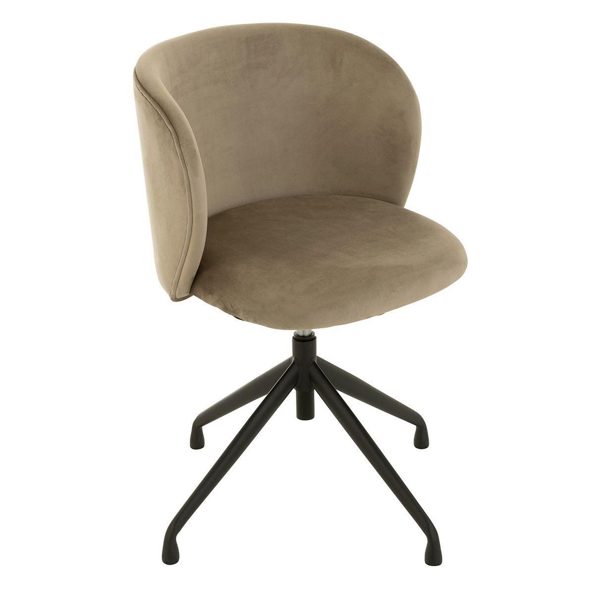 J-LINE Chaise pivotante en velours  gena  78-83cm gris foncé