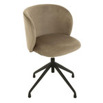 Paris Prix Chaise Pivotante en Velours  Gena  78-83cm Gris Foncé