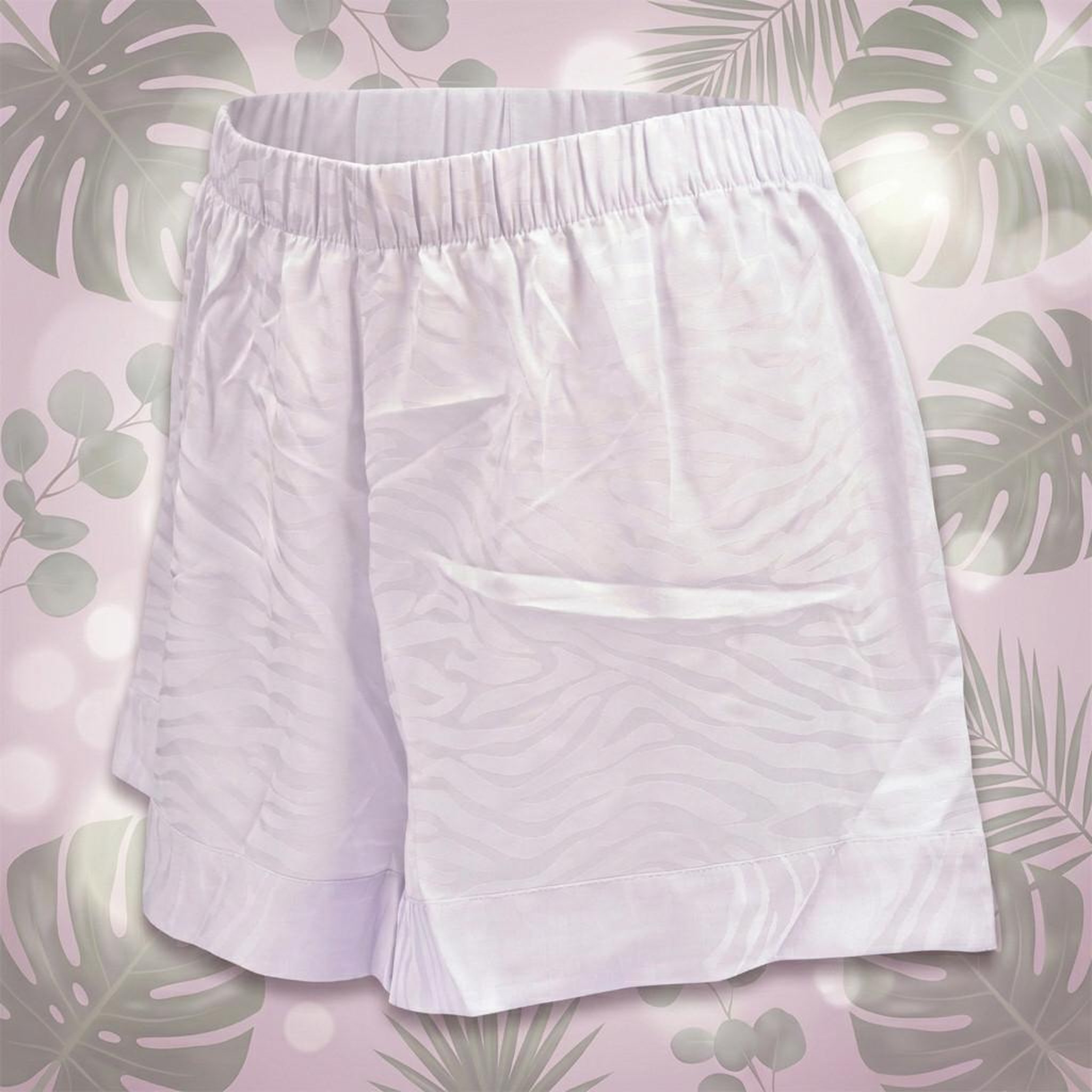 Voir la diapositive 5 : OZABI OZABI Pyjama Femme Short Satiné Boutonné Motif Zèbre Toucher Soie