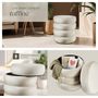 Voir la diapositive 5 : tectake Tabouret avec espace de rangement rond Aspect velours crème/ blanc