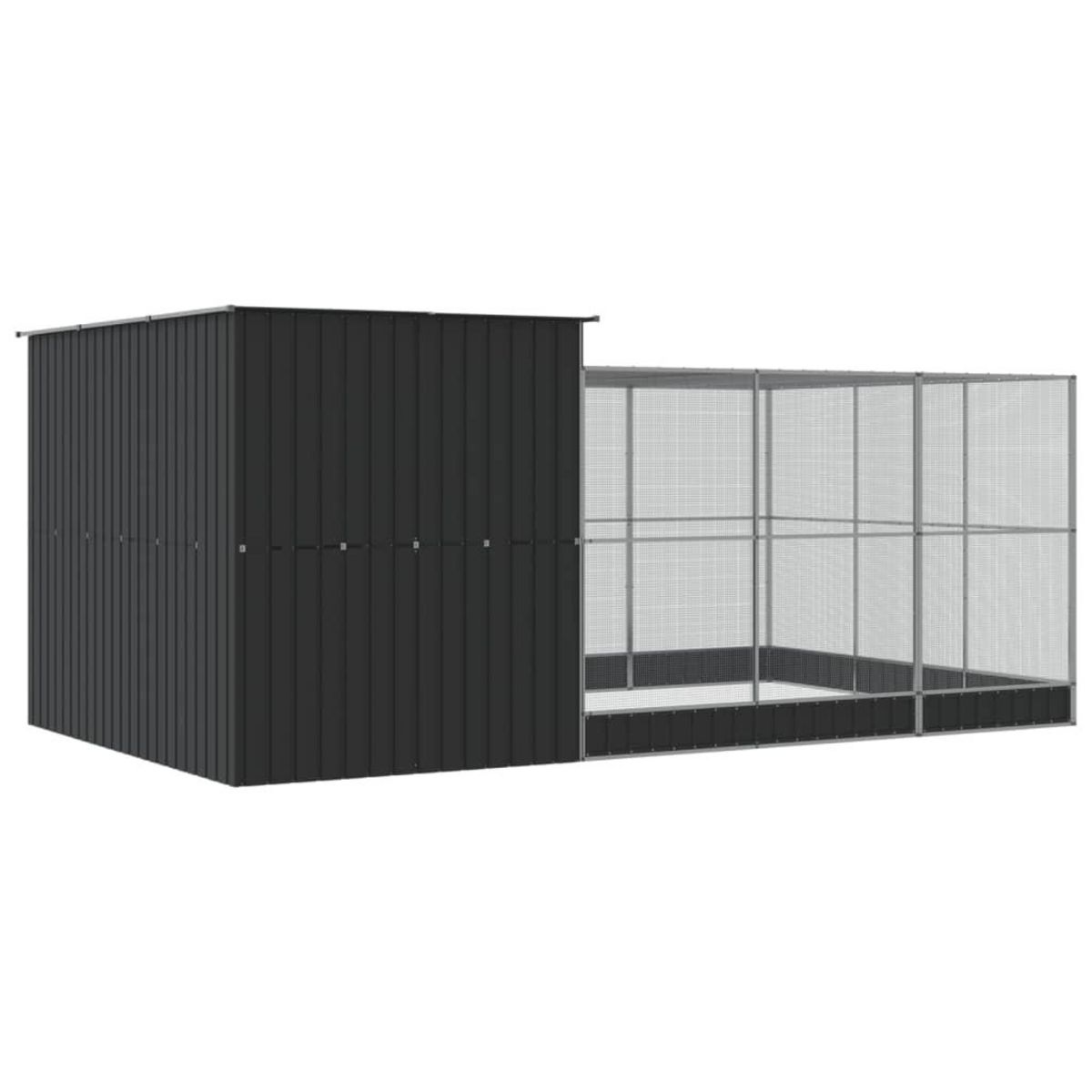 VIDAXL Voliere avec extension argente 497x303x216 cm acier