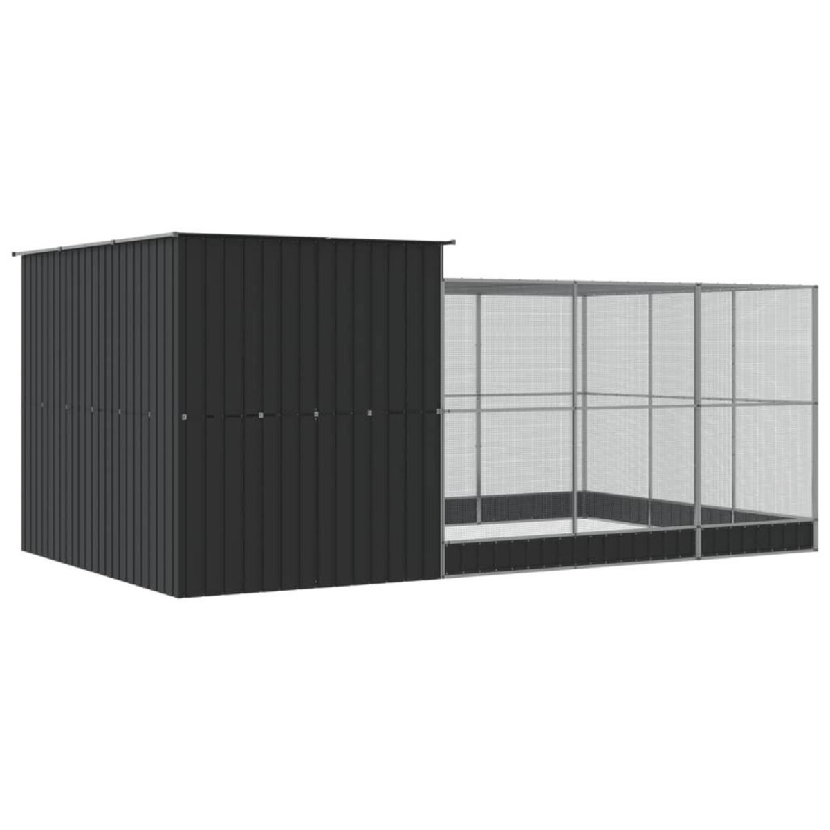 VIDAXL Voliere avec extension argente 497x303x216 cm acier