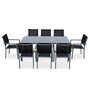 SWEEEK Salon de jardin aluminium table 180cm, 8 fauteuils en textilène
