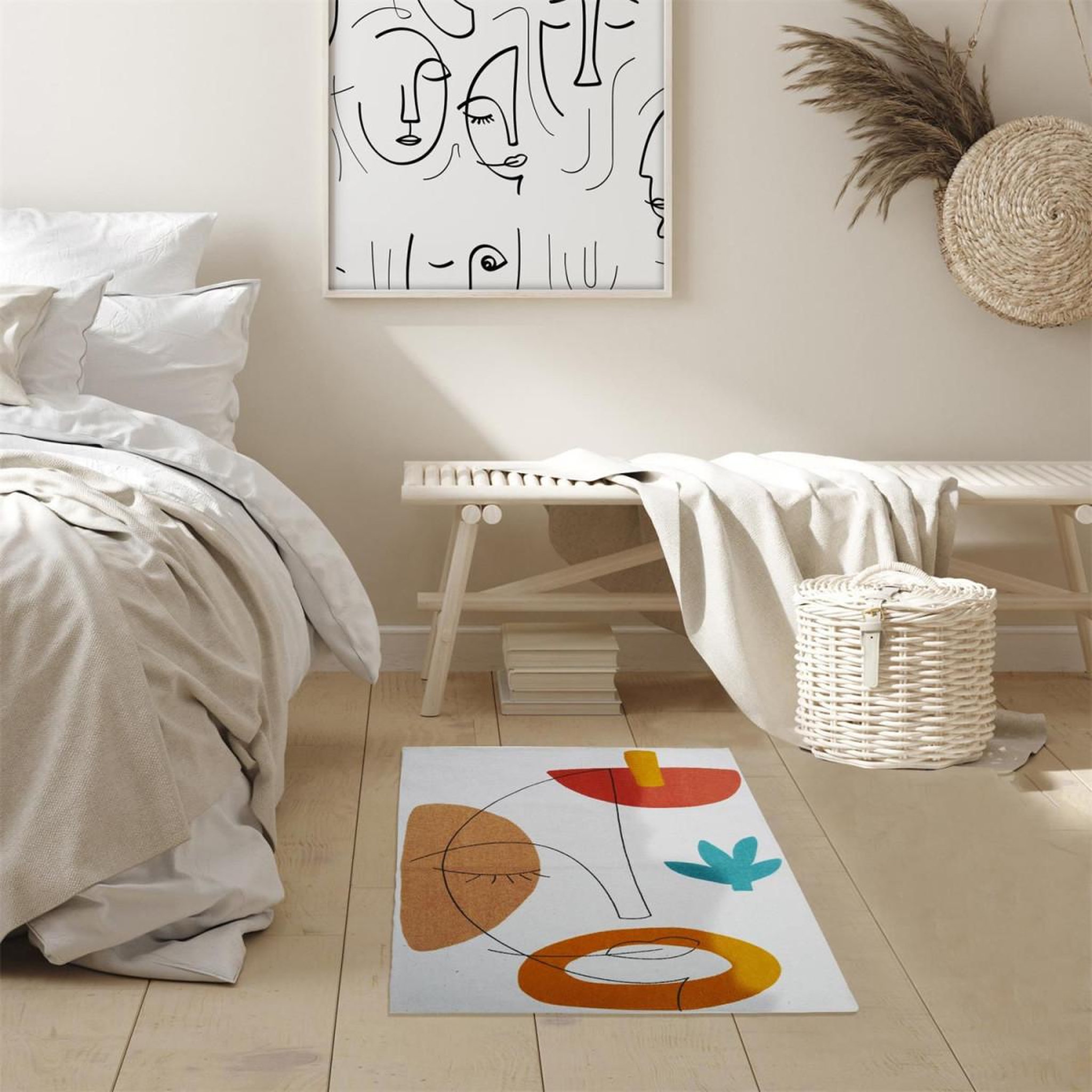 Voir la diapositive 3 : The Home Deco Factory Tapis déco à motifs  arty  50x80cm multicolore