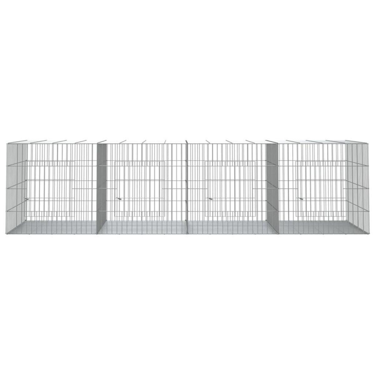 VIDAXL Cage a lapin 4 panneaux 217x79x54 cm Fer galvanise