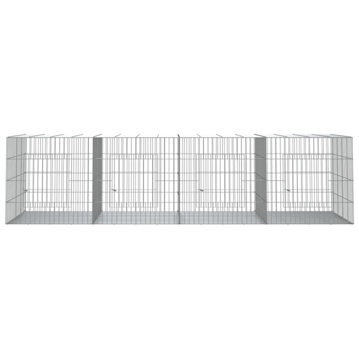 VIDAXL Cage a lapin 4 panneaux 217x79x54 cm Fer galvanise