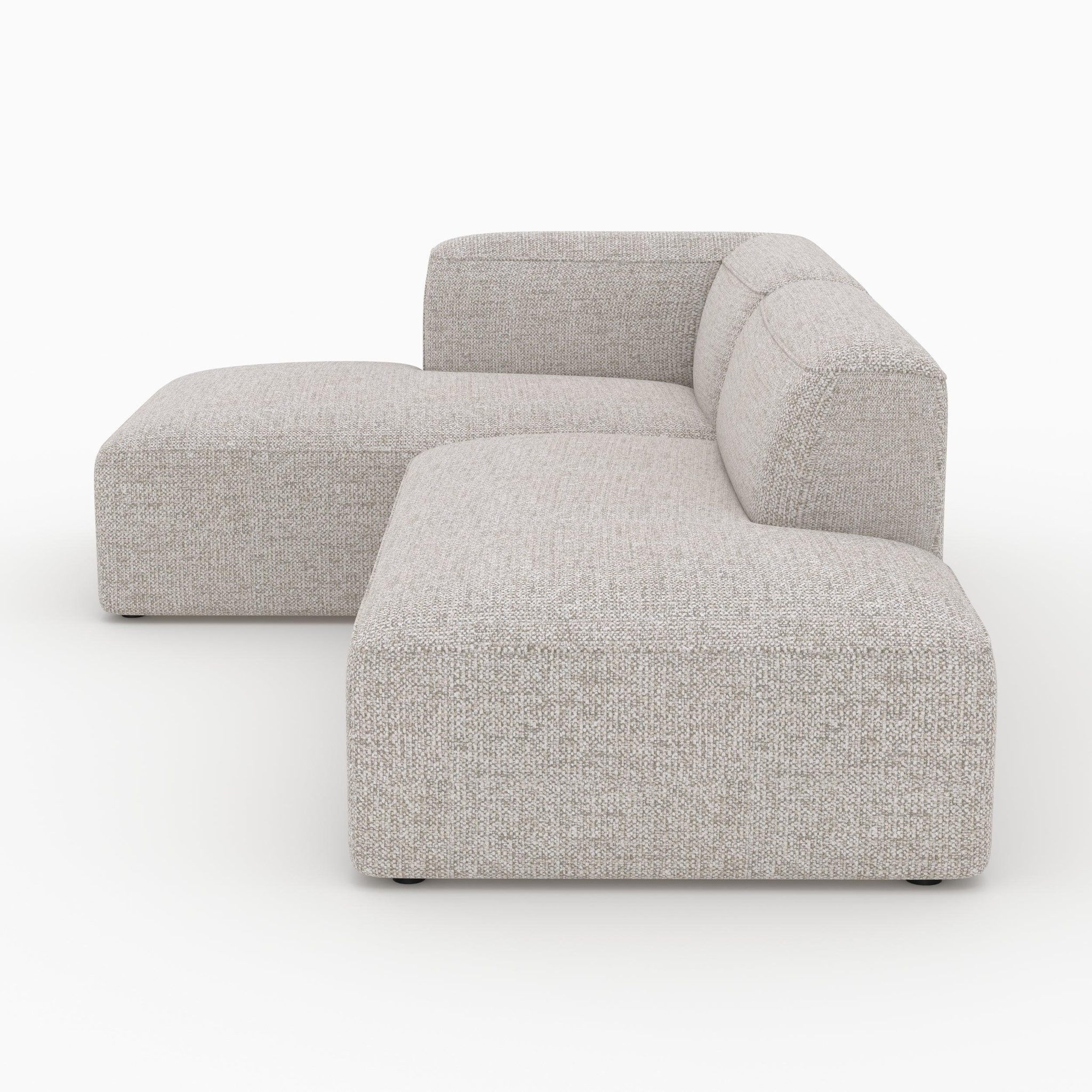 Voir la diapositive 6 : MAISON PAVANE Canapé d'angle gauche modulable en tissu beige-hestia