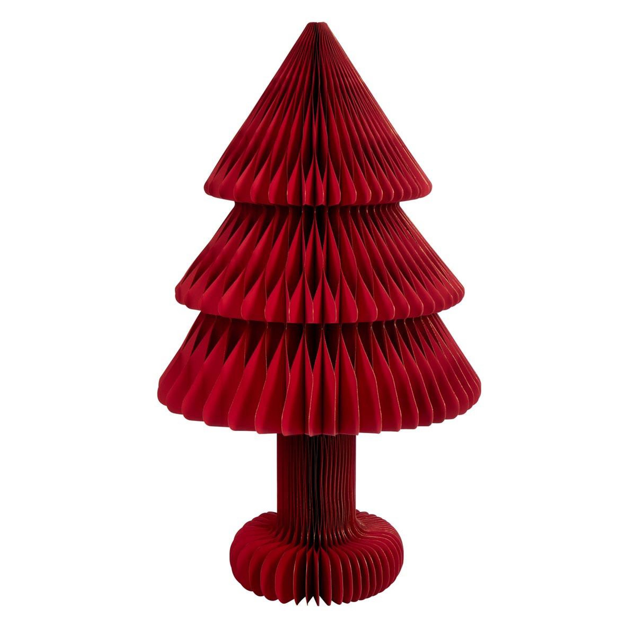 J-LINE Sapin de noël en papier  pliable  100cm rouge