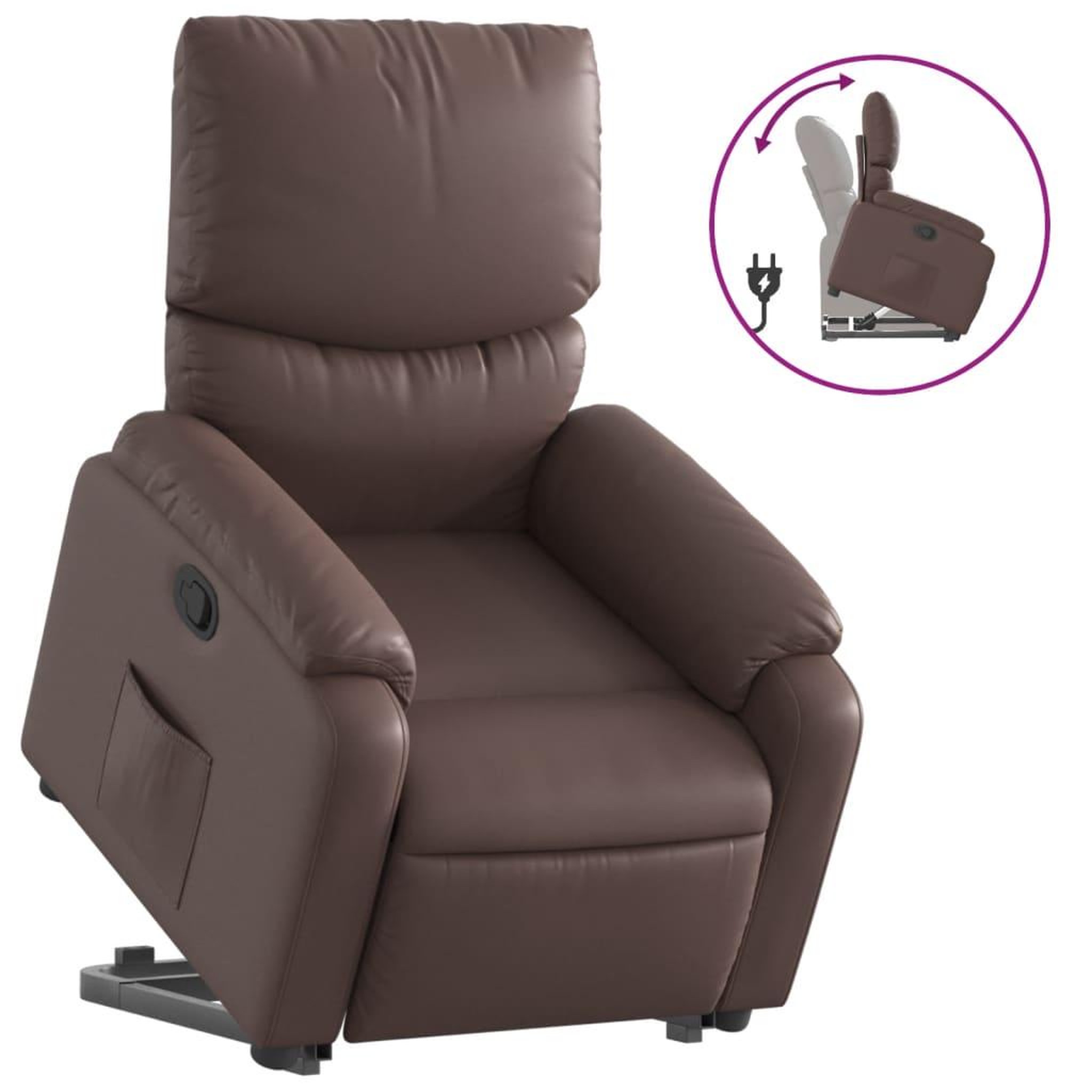 Voir la diapositive 2 : VIDAXL Fauteuil inclinable marron similicuir