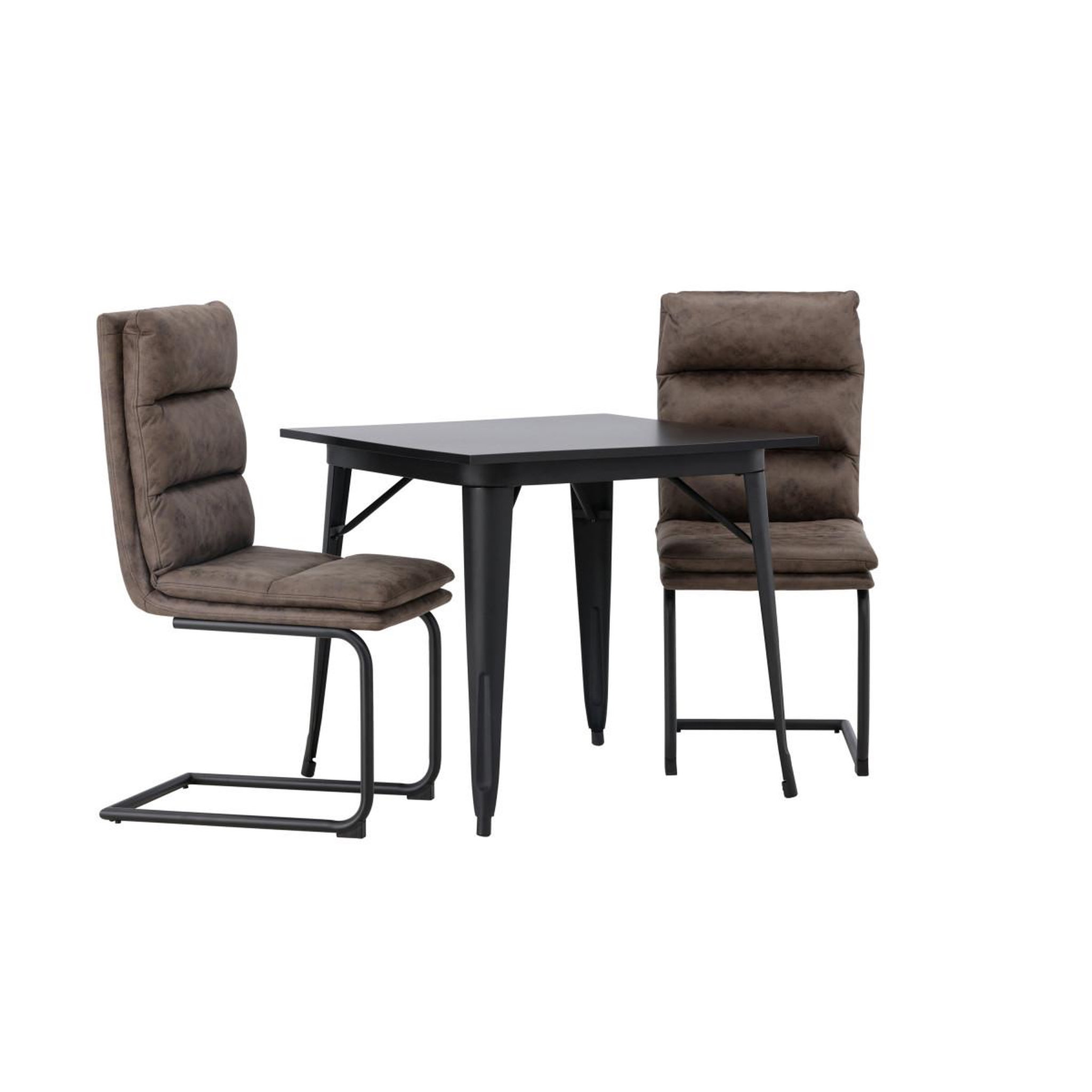 Voir la diapositive 2 : Paris Prix Ensemble table à manger 2 chaises  tempe & zizo  80cm noir & marron