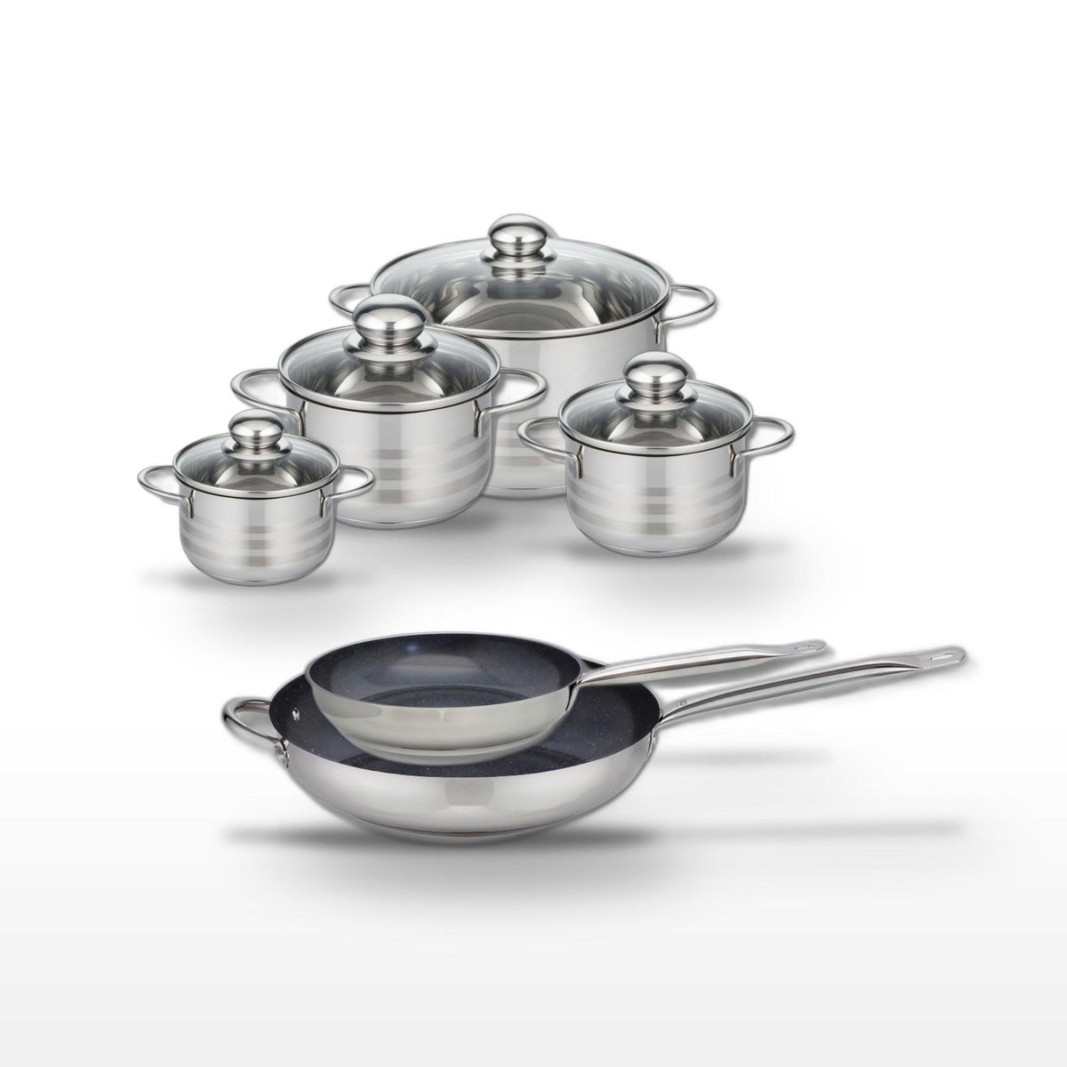 ELO Lot Poêles 24/32 cm & Faitouts 12/14/16/20 cm Elo Profi Therm Platinum