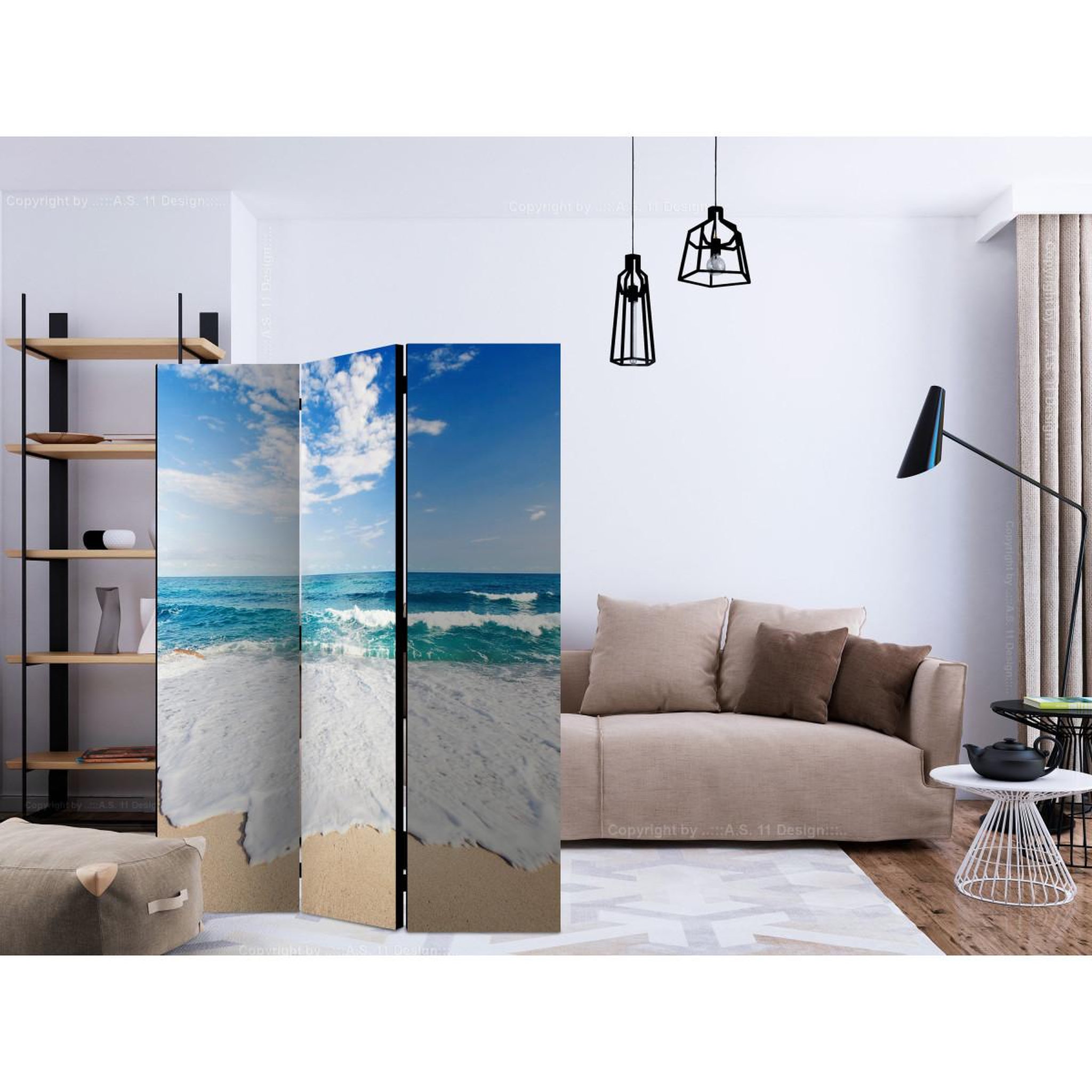 Voir la diapositive 2 : Paris Prix Paravent 3 volets  photo wallpaper : by the sea  135x172cm