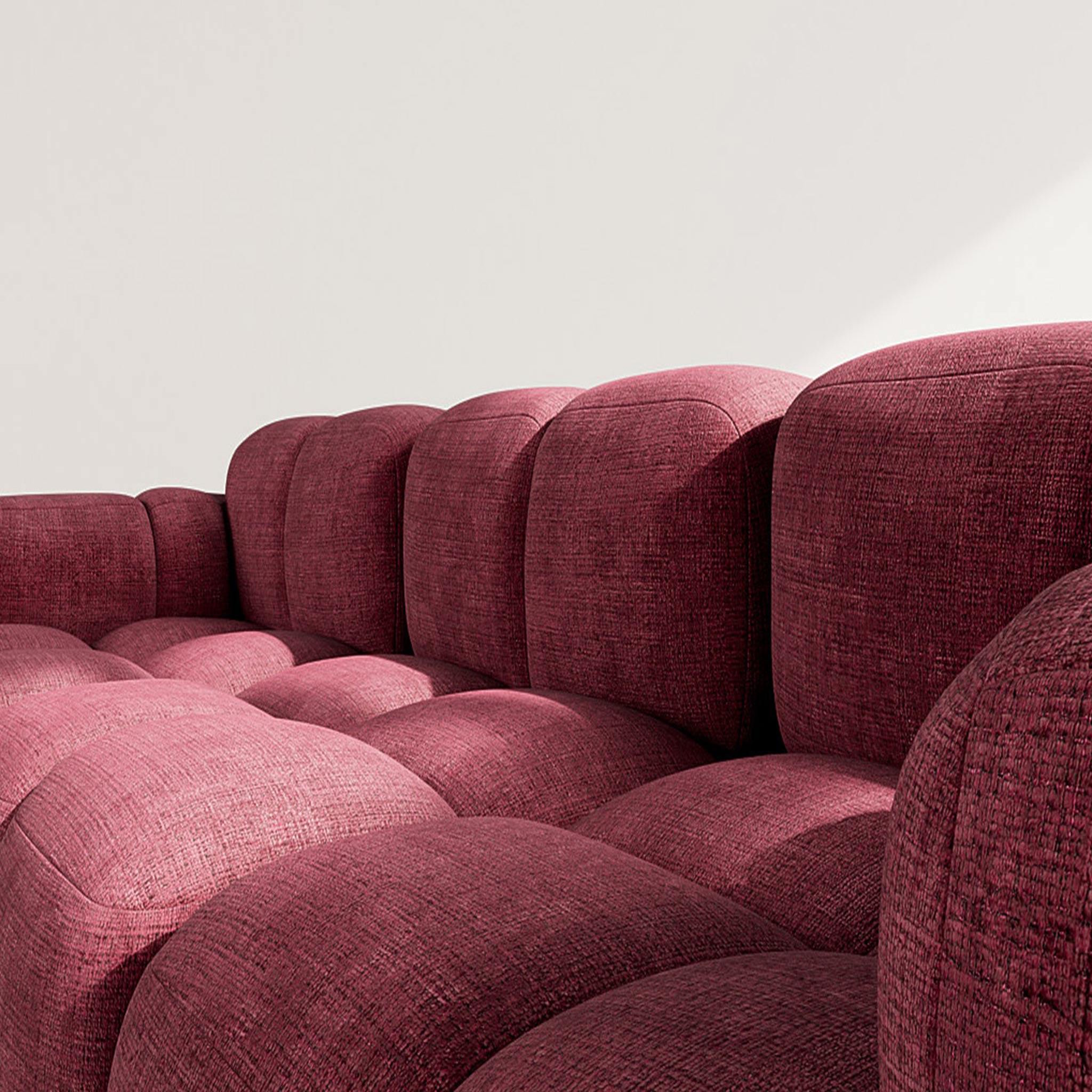 Voir la diapositive 4 : BEST MOBILIER Grace - canapé modulable d'angle réversible 4 places en velours texturé