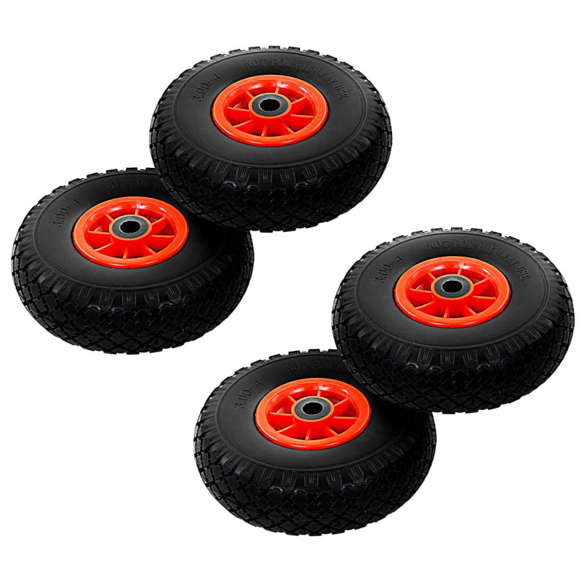 Voir la diapositive 1 : VIDAXL Roue de diable 4 pcs PU solide 3.00-4 (260 x 85 mm)