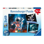 RAVENSBURGER Ravensburger - Jigsaw puzzle Space, 3x49pcs. 120008606