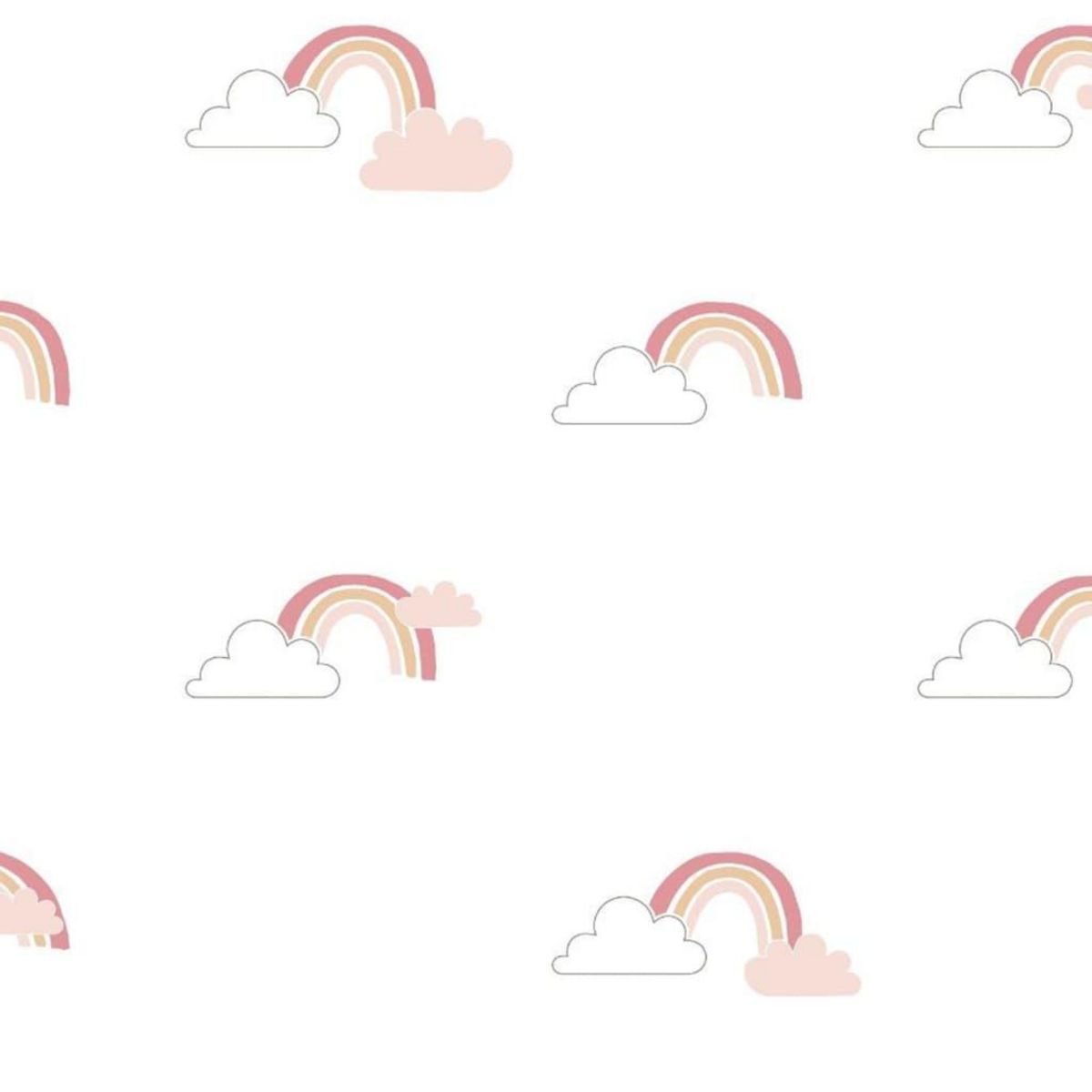 Noordwand Noordwand Papier peint Mondo baby Rainbows Blanc et rose