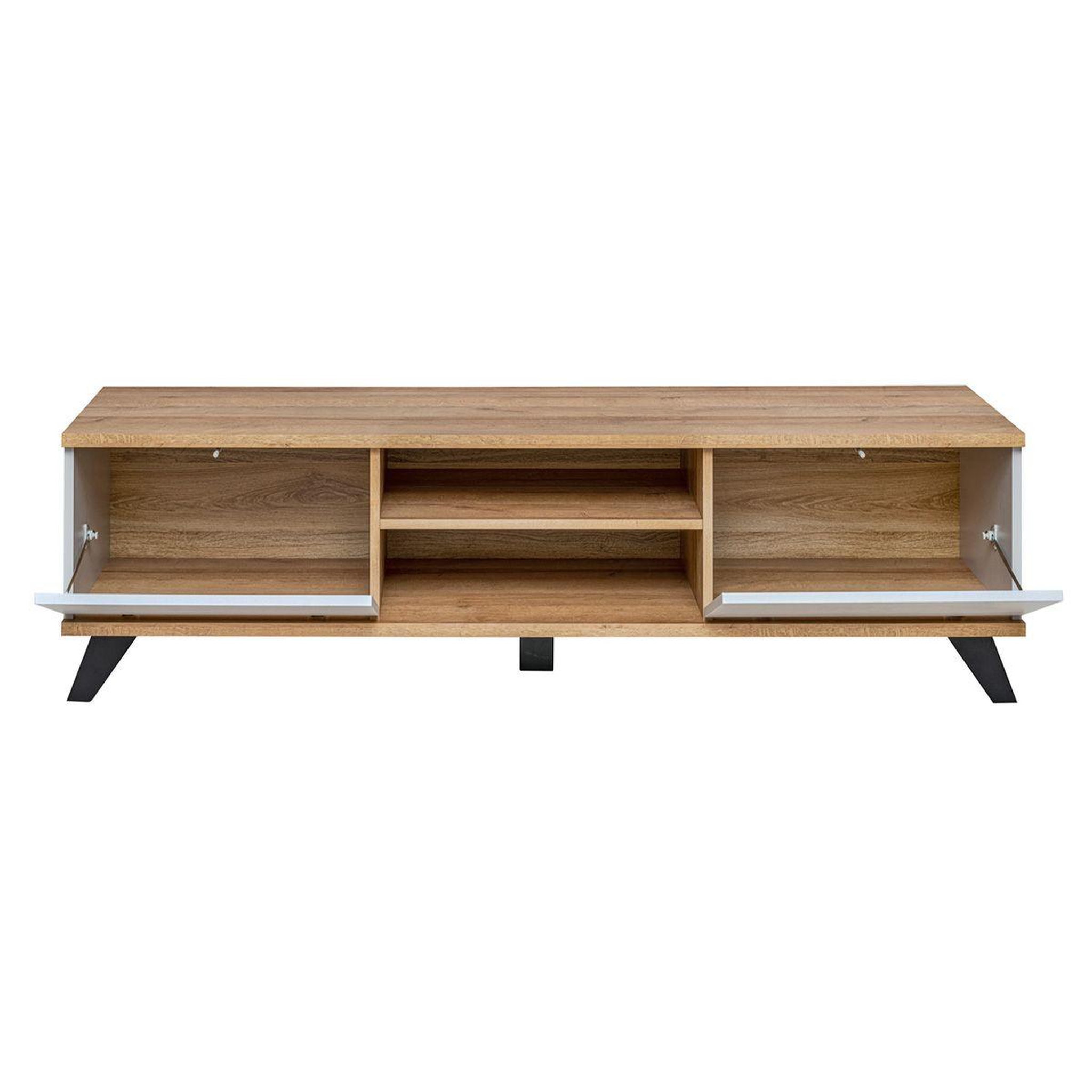 Voir la diapositive 2 : Paris Prix Meuble tv 2 portes  bogota  160cm gris & naturel