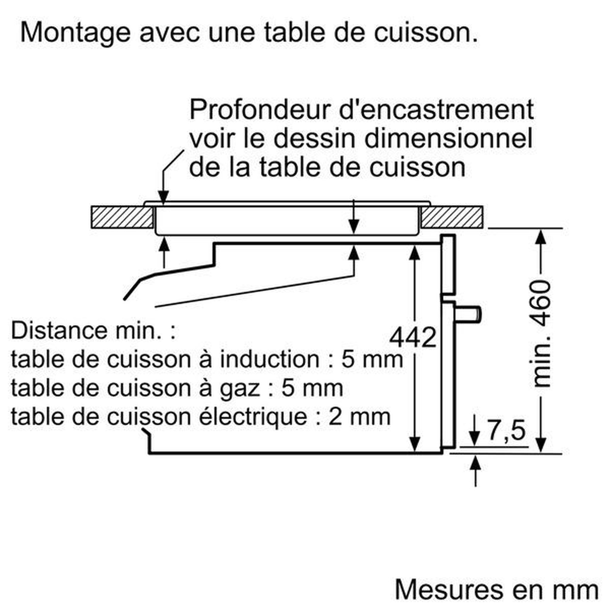 Voir la diapositive 2 : Siemens Four combiné mo intégrable 45l email inox/noir - cm633gbs1