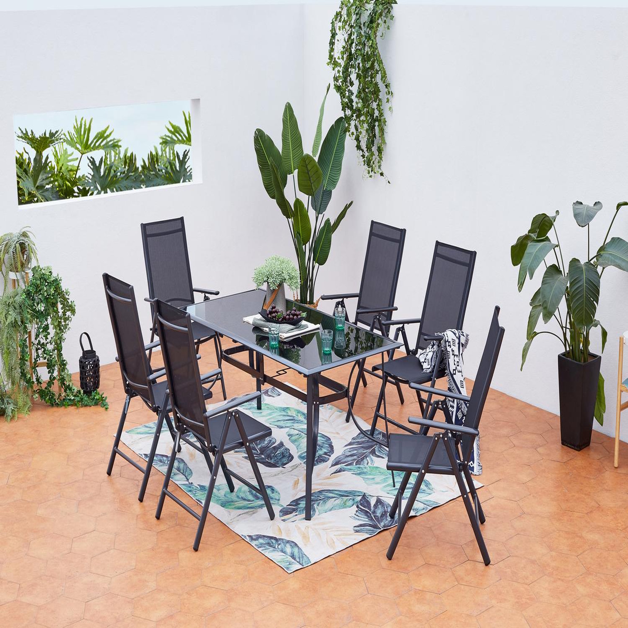 Voir la diapositive 2 : CONCEPT USINE Table de jardin et 6 chaises en aluminium rimini