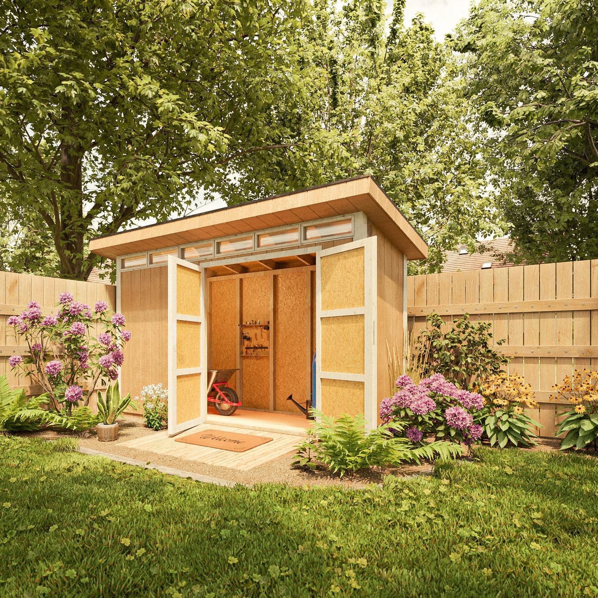 Voir la diapositive 3 : TIMBELA Abri de Jardin Qualité Premium 4m²L161xL412xH239cm avec sol, bardeaux bitumineux M902A