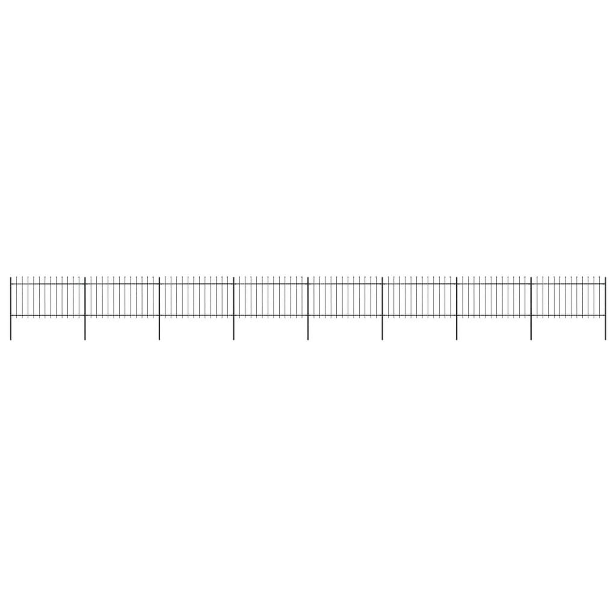 Voir la diapositive 1 : VIDAXL Cloture de jardin avec dessus en lance Acier 13,6 x 1 m Noir