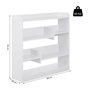 Voir la diapositive 3 : HOMCOM Bibliothèque étagère meuble de rangement dim. 90L x 24l x 91H cm 4 niveaux 3 panneaux arrières panneaux de particules blanc