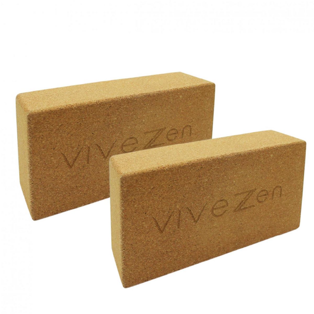 VIVEZEN Lot de 2 briques, blocs de yoga 22,5 x 12 x 7,4 cm - Liège
