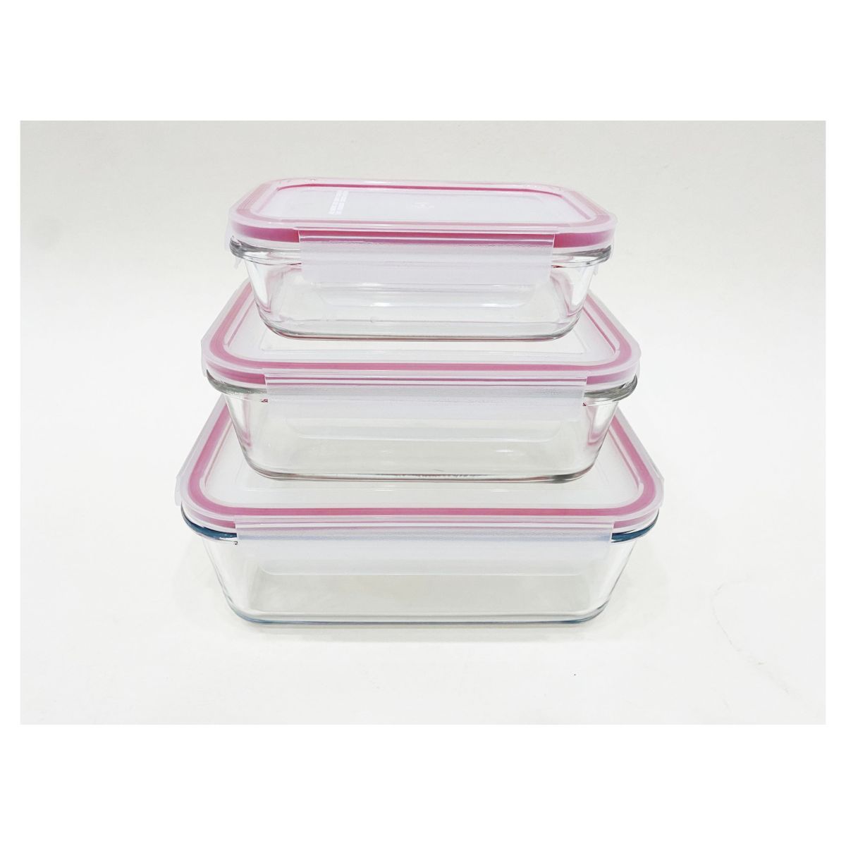 ACTUEL Lot de 3 boîtes carrées en verre